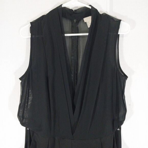 NWOT! H & M! ULTRA GLAM BLACK SHEER V NECK TOP, WIDE LEG JUMPSUIT, ONESIE! SZ 12 - Picture 5 of 11